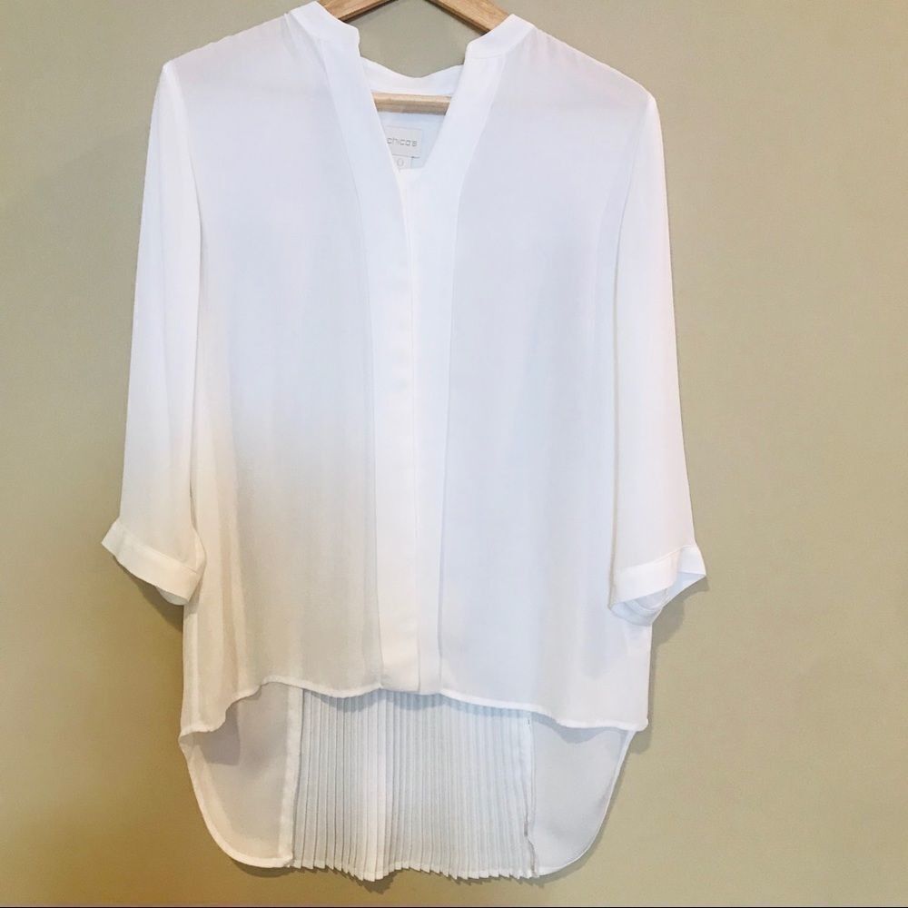 Chico's White Lightweight High-Low Blouse